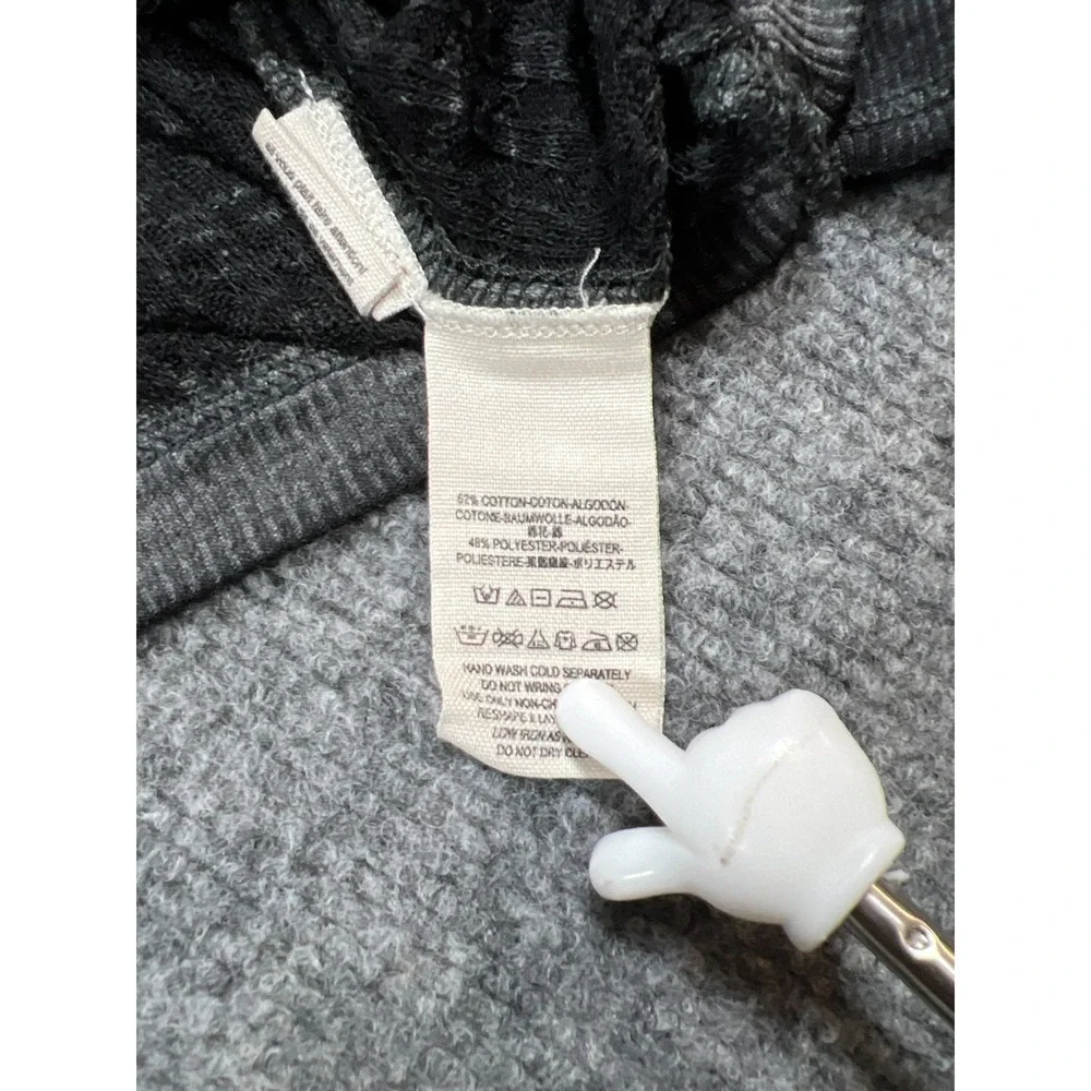Free People We The Free South Side Thermal Top Women XS Black Cotton Waffle Knit